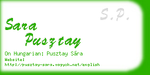 sara pusztay business card